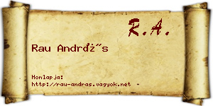 Rau András névjegykártya